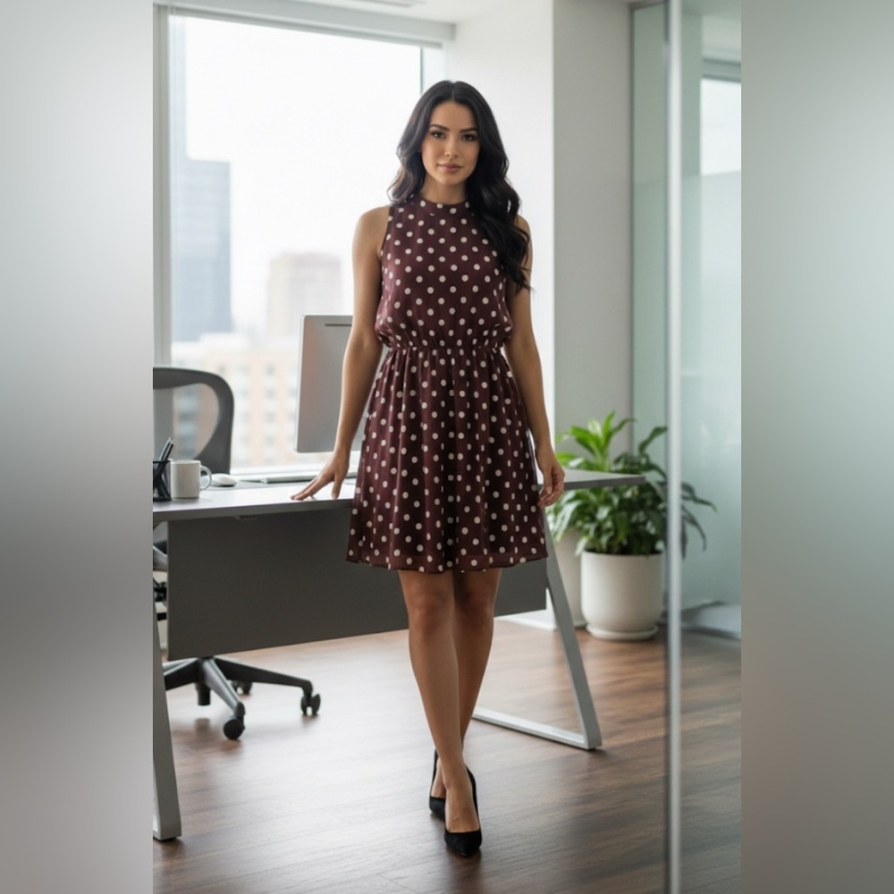 My Michelle Chocolate Polka Dot Mini Dress